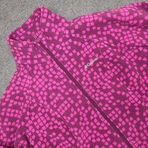 Columbia Sportswear Company Fleece‎ Jacket Pink Purple Geometric Print Size M